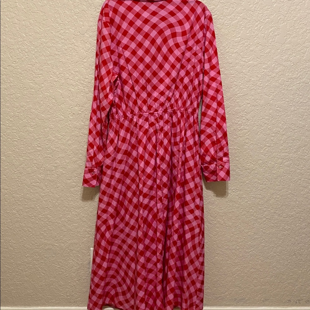 EUC Scoop Women's Side Knot Poplin Midi Shirt Dress Size Large 12-14 w/Pockets - Picture 10 of 13